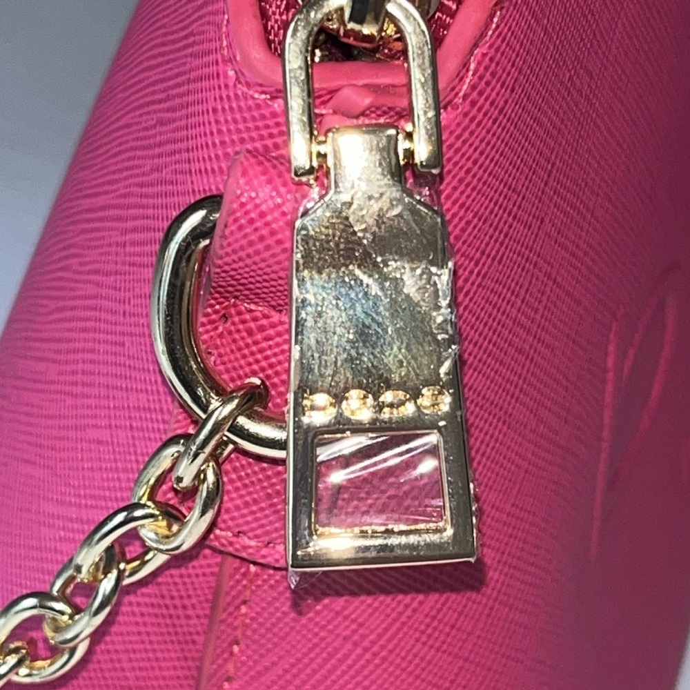NEW BEBE “Polly” Dome-Shaped Crossbody BARBIE BRIGHT RASPBERRY PINK - Picture 13 of 17